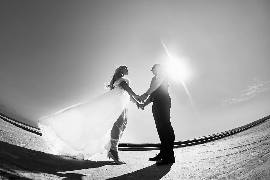 vestuvių fotografas, foto ir video komanda, jaunieji, ultra platus kampas